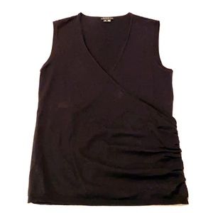 Theory black v-neck wool, silk sweater vest, SP